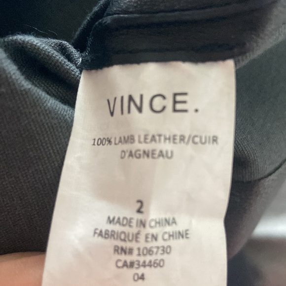 Vince Tailored Leather Skirt Sz 2 Pencil Knee Length Black - Picture 4 of 4